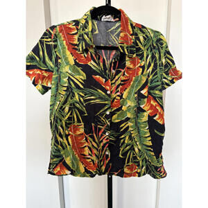 Panama Jack Women's Linen Hawaiian Shirt Vintage L